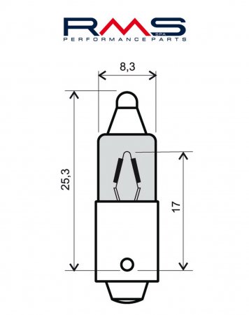 Bec RMS 246510025 12V 23W, 180° (1 piece)