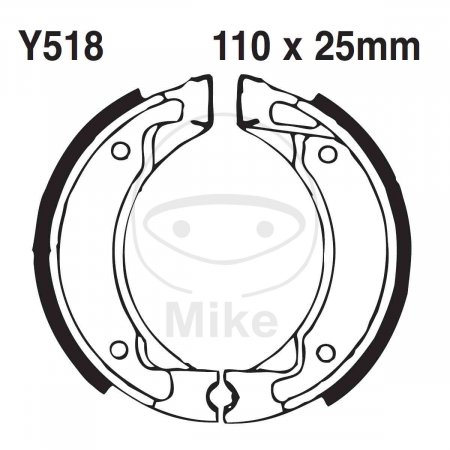 Brake shoe set EBC Y518G canelati inclusiv arcurile