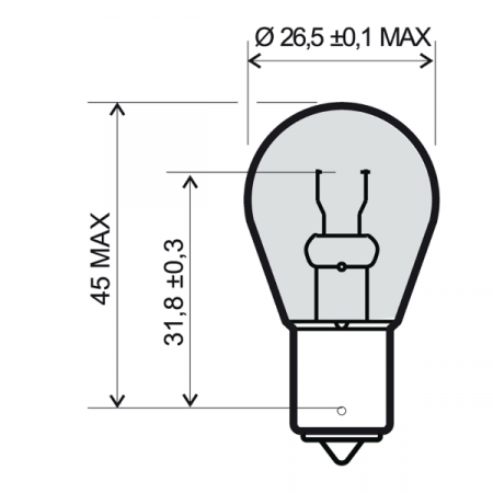 Lamp RMS 246510201 12V 21W, BA15S portocaliu